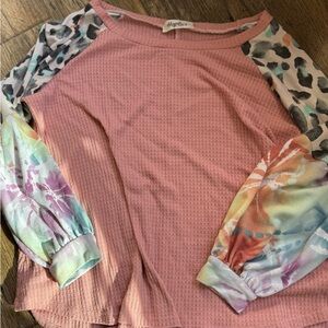 Haptics Pink and Multicolor Women's Blouse